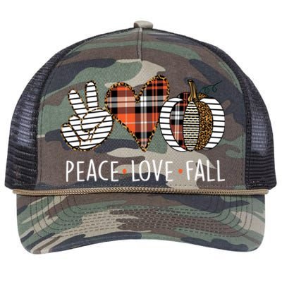 Peace Love Fall S Pumpkin Gift For Fall Halloween Cute Gift Retro Rope Trucker Hat Cap