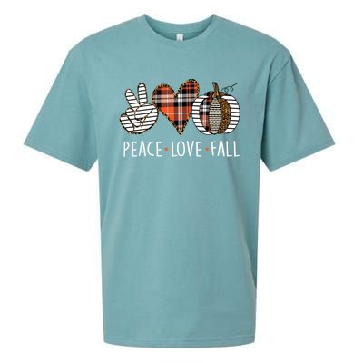 Peace Love Fall S Pumpkin Gift For Fall Halloween Cute Gift Sueded Cloud Jersey T-Shirt