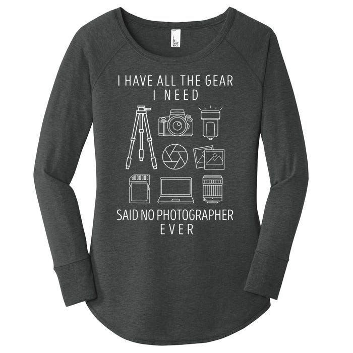 Photography Lover Funny Camera Photographer Women's Perfect Tri Tunic Long Sleeve Shirt