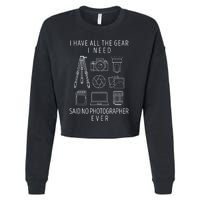 Photography Lover Funny Camera Photographer Cropped Pullover Crew