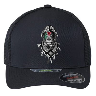 Palestinian Lion Free Palestine Free Gaza Palestine Flag Flexfit Unipanel Trucker Cap