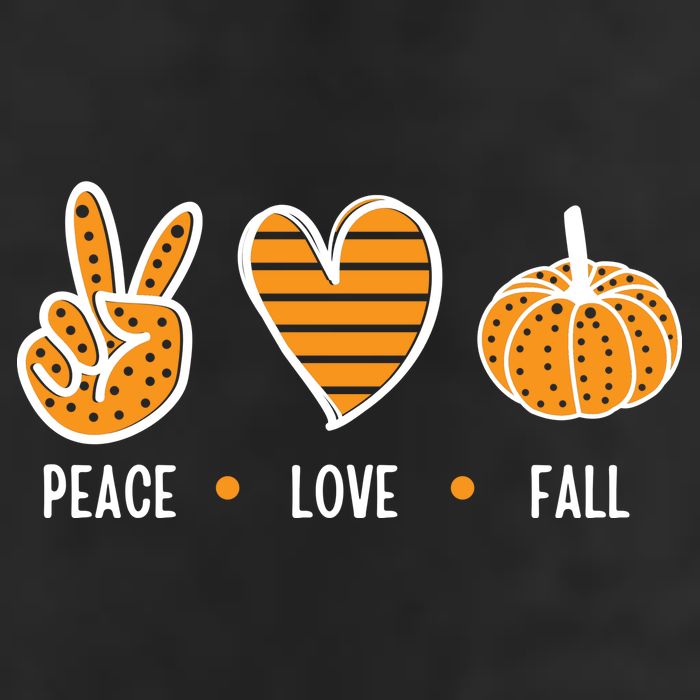 Peace Love Fall Cute Autumn 7 Panel Mesh Trucker Snapback Hat
