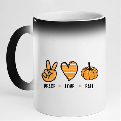 Peace Love Fall Cute Autumn 11oz Black Color Changing Mug