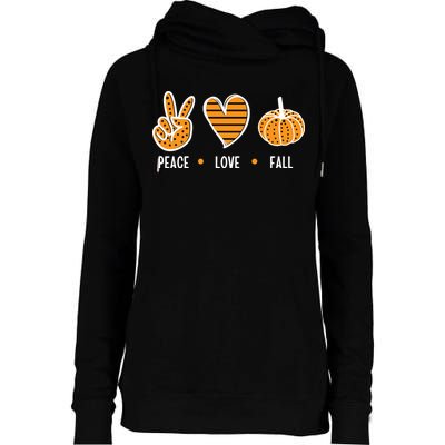 Peace Love Fall Cute Autumn Womens Funnel Neck Pullover Hood
