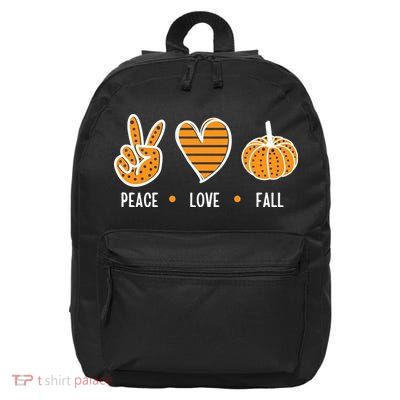Peace Love Fall Cute Autumn 16 in Basic Backpack