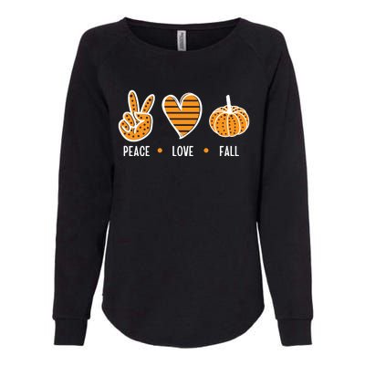 Peace Love Fall Cute Autumn Womens California Wash Sweatshirt