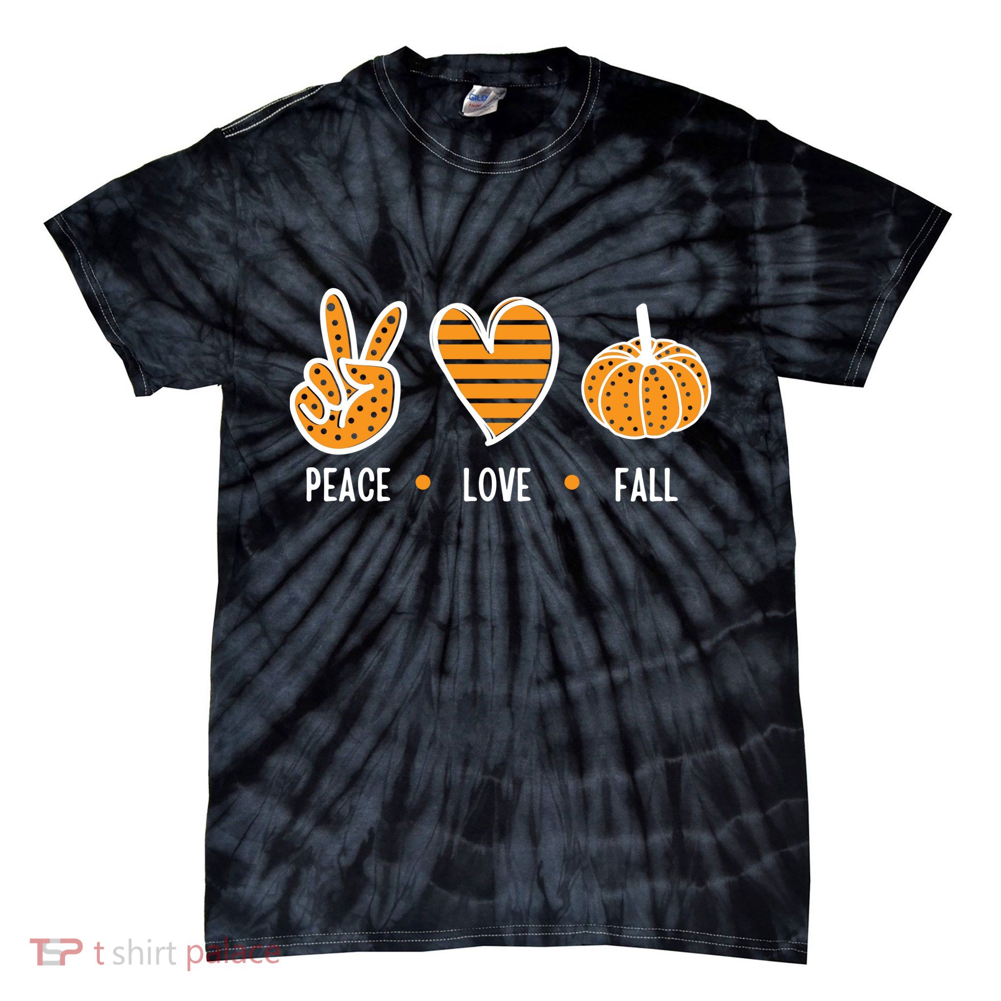 Peace Love Fall Cute Autumn Tie-Dye T-Shirt