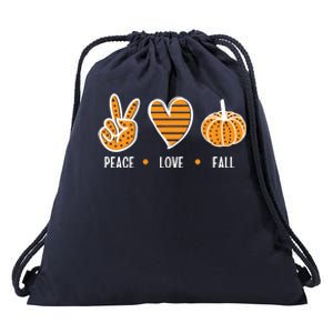 Peace Love Fall Cute Autumn Drawstring Bag