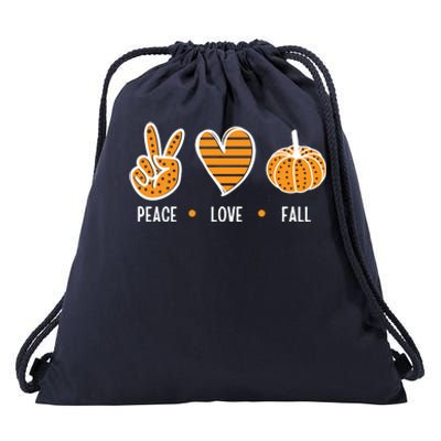 Peace Love Fall Cute Autumn Drawstring Bag