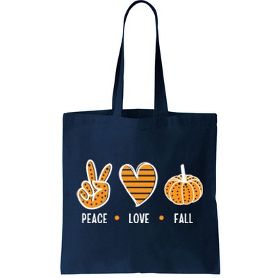 Peace Love Fall Cute Autumn Tote Bag