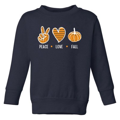 Peace Love Fall Cute Autumn Toddler Sweatshirt