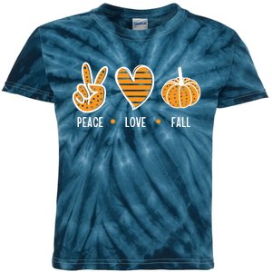 Peace Love Fall Cute Autumn Kids Tie-Dye T-Shirt