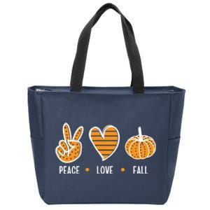 Peace Love Fall Cute Autumn Zip Tote Bag