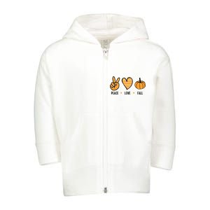 Peace Love Fall Cute Autumn Toddler Zip Fleece Hoodie