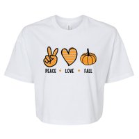 Peace Love Fall Cute Autumn Bella+Canvas Jersey Crop Tee