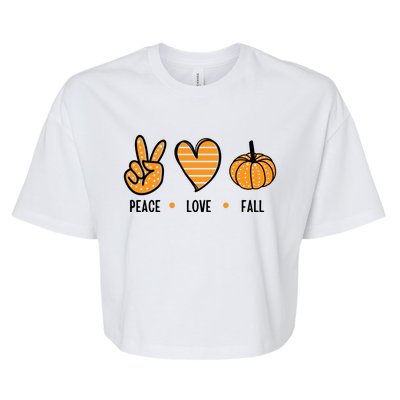 Peace Love Fall Cute Autumn Bella+Canvas Jersey Crop Tee