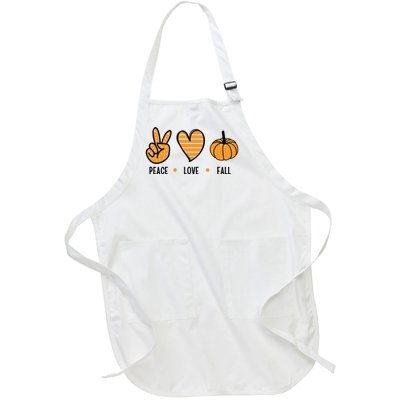 Peace Love Fall Cute Autumn Full-Length Apron With Pockets