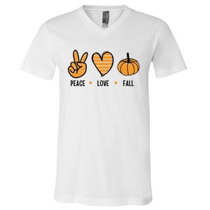 Peace Love Fall Cute Autumn V-Neck T-Shirt