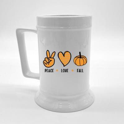 Peace Love Fall Cute Autumn Beer Stein