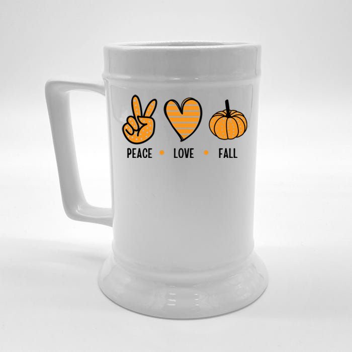 Peace Love Fall Cute Autumn Beer Stein