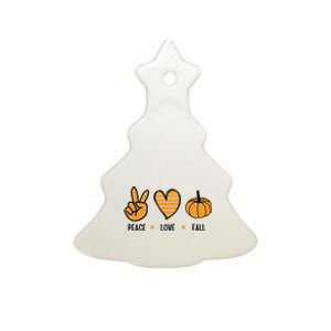 Peace Love Fall Cute Autumn Ceramic Tree Ornament