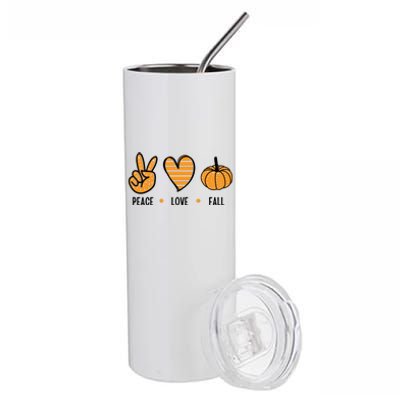 Peace Love Fall Cute Autumn Stainless Steel Tumbler