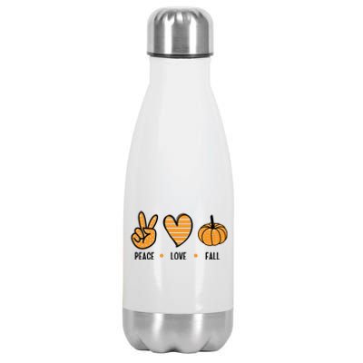 Peace Love Fall Cute Autumn Stainless Steel Insulated Water Bottle