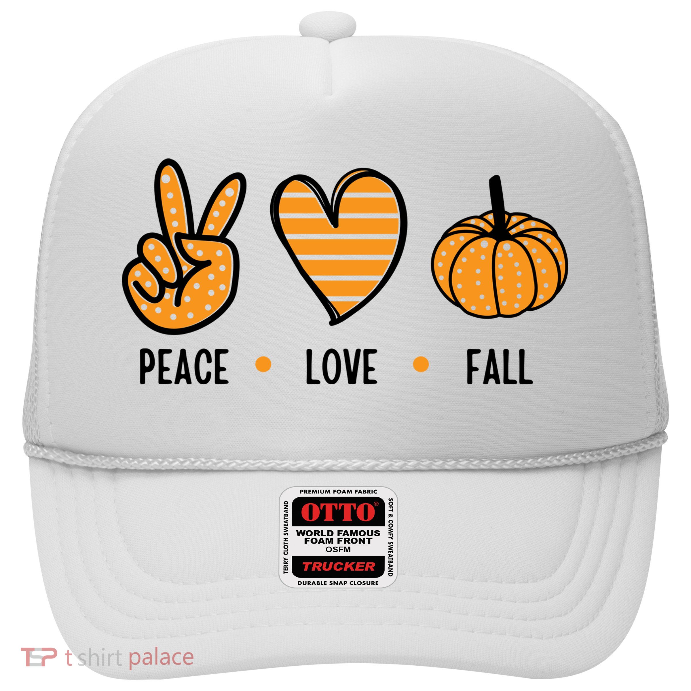 Peace Love Fall Cute Autumn Trucker Hat