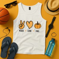 Peace Love Fall Cute Autumn Tank Top