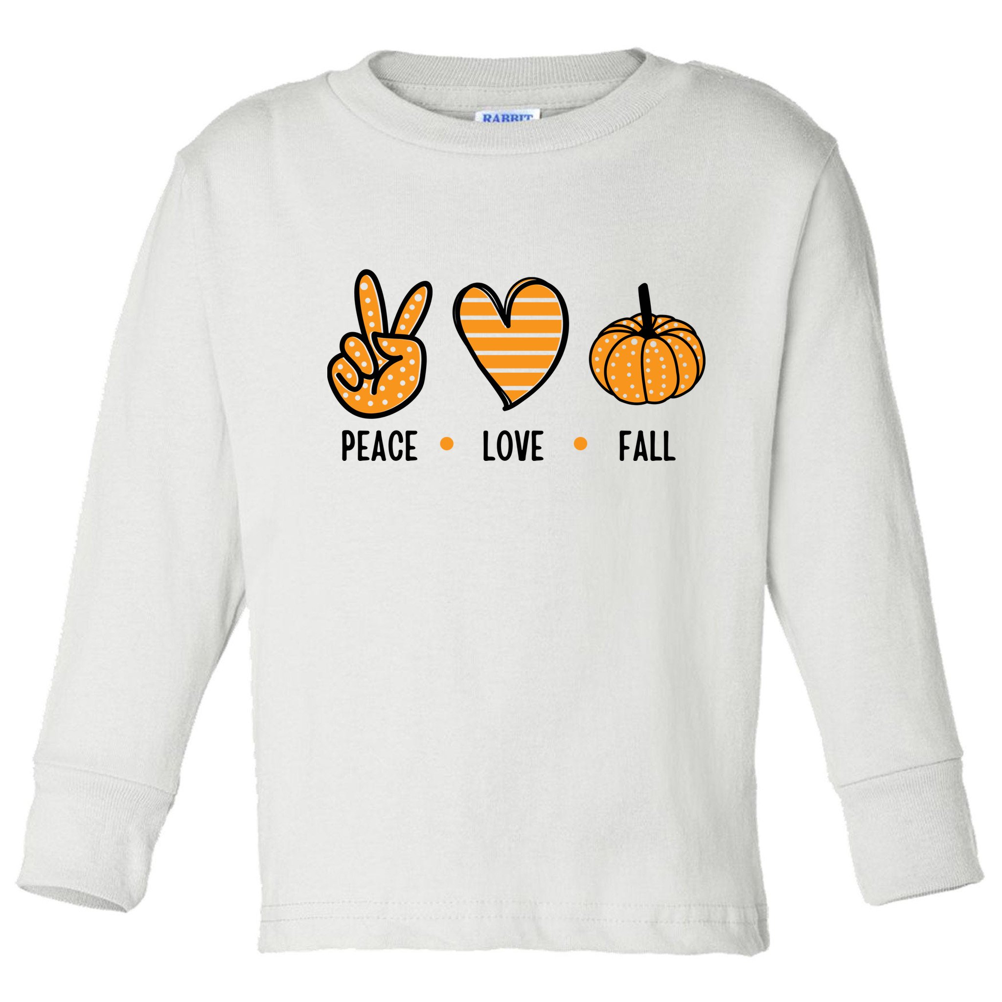 Peace Love Fall Cute Autumn Toddler Long Sleeve Shirt