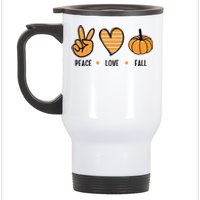 Peace Love Fall Cute Autumn Stainless Steel Travel Mug