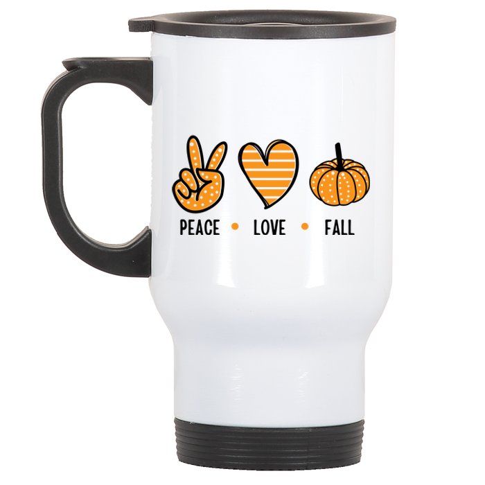 Peace Love Fall Cute Autumn Stainless Steel Travel Mug