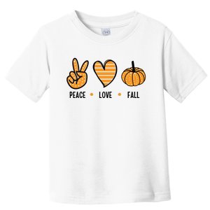 Peace Love Fall Cute Autumn Toddler T-Shirt