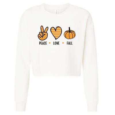 Peace Love Fall Cute Autumn Cropped Pullover Crew