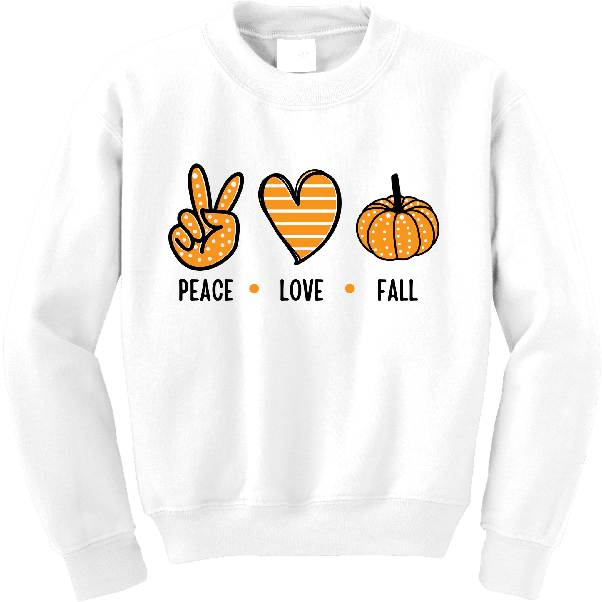 Peace Love Fall Cute Autumn Kids Sweatshirt