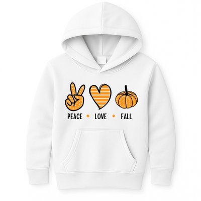 Peace Love Fall Cute Autumn Kids Hoodie