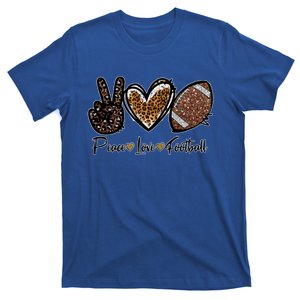 Peace Love Football Lover Football Player Sport Mom Game Day Meaningful Gift T-Shirt