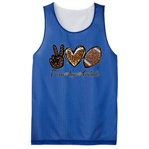 Peace Love Football Lover Football Player Sport Mom Game Day Meaningful Gift Mesh Reversible Basketball Jersey Tank