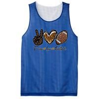 Peace Love Football Lover Football Player Sport Mom Game Day Meaningful Gift Mesh Reversible Basketball Jersey Tank