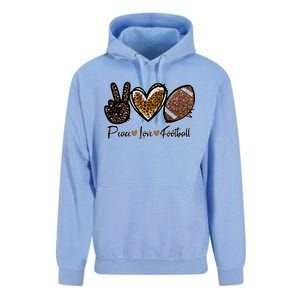 Peace Love Football Lover Football Player Sport Mom Game Day Meaningful Gift Unisex Surf Hoodie