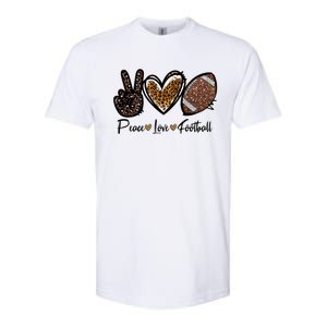 Peace Love Football Lover Football Player Sport Mom Game Day Meaningful Gift Softstyle CVC T-Shirt