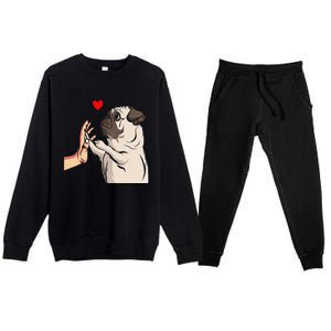 Pug Love Funny Dog Lover Owner Gift Premium Crewneck Sweatsuit Set