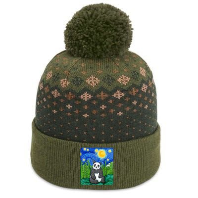 Panda Lover Funny Panda Panda Starry Night Art Panda The Baniff Cuffed Pom Beanie