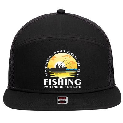 Partner Look Father And Son Angel Partner For Life Angler Gift 7 Panel Mesh Trucker Snapback Hat