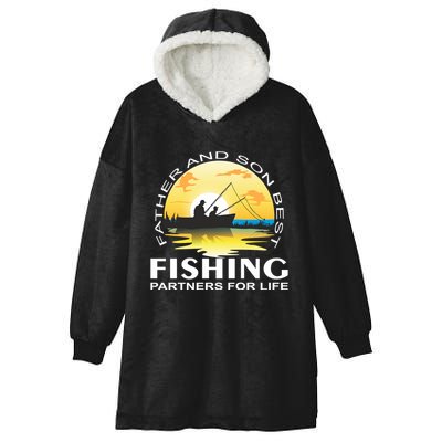 Partner Look Father And Son Angel Partner For Life Angler Gift Hooded Wearable Blanket
