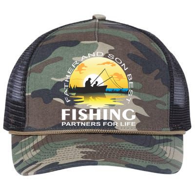 Partner Look Father And Son Angel Partner For Life Angler Gift Retro Rope Trucker Hat Cap