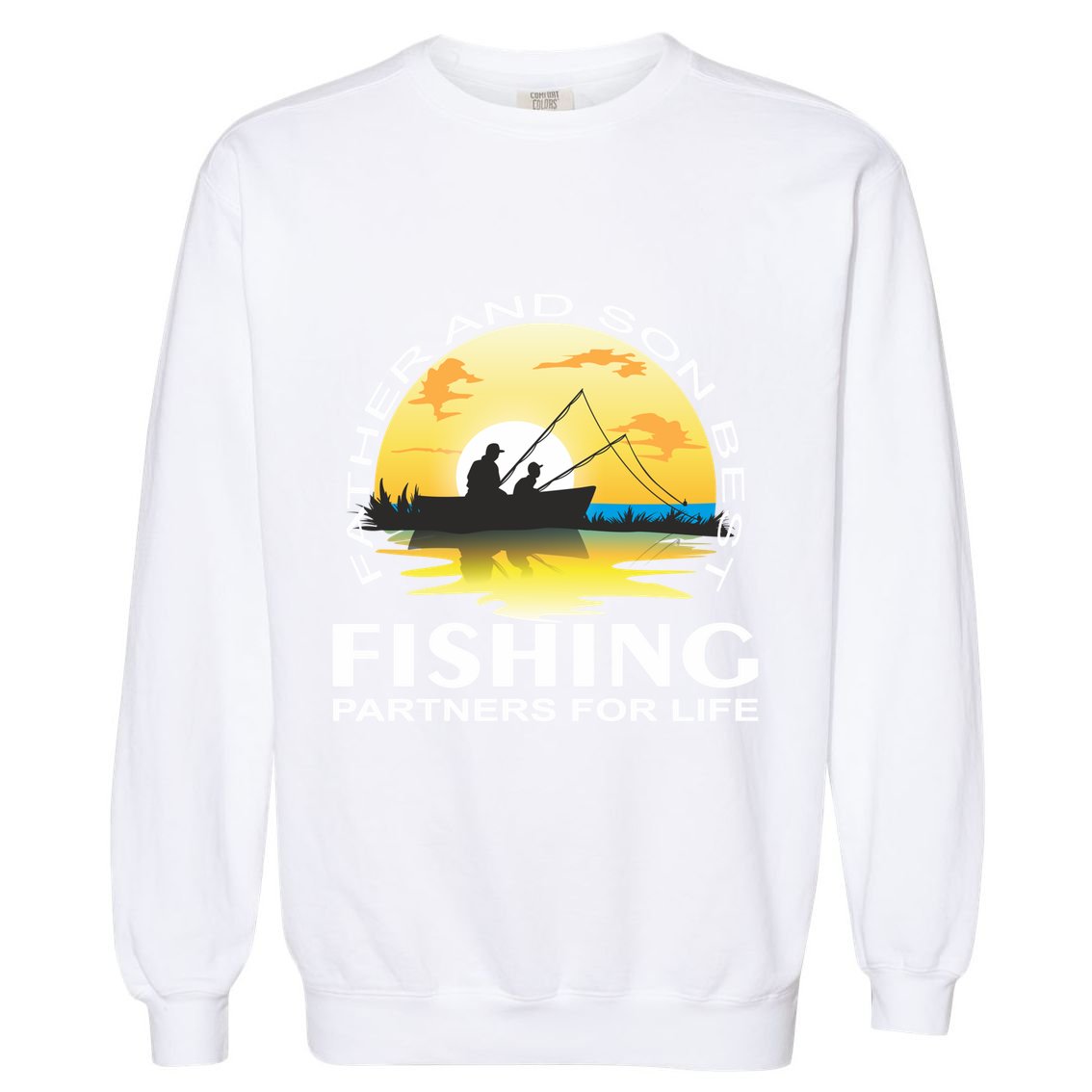 Partner Look Father And Son Angel Partner For Life Angler Gift Garment-Dyed Sweatshirt