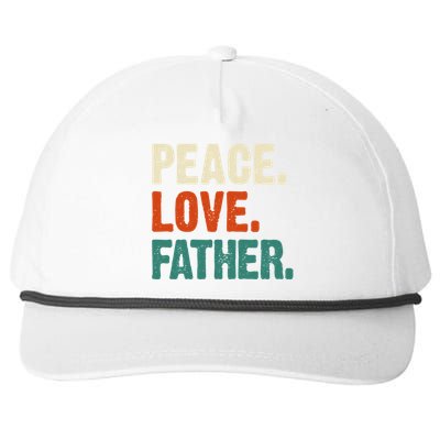 Peace Love Father Funny Mother Father Father Lover Vintage Gift Snapback Five-Panel Rope Hat