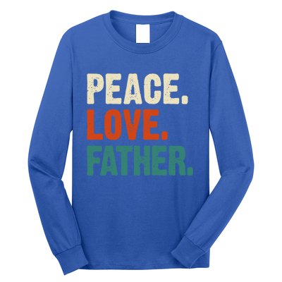 Peace Love Father Funny Mother Father Father Lover Vintage Gift Long Sleeve Shirt