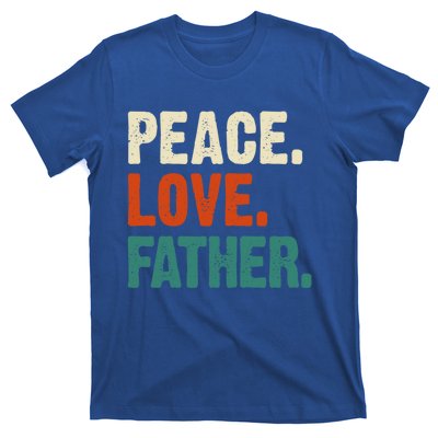 Peace Love Father Funny Mother Father Father Lover Vintage Gift T-Shirt